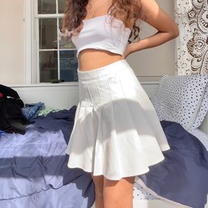 White Pleated Tennis Skirt